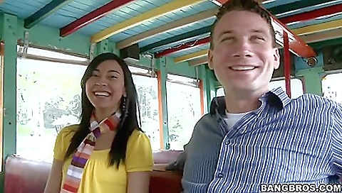 Brunette with a nice body is deepthroating a massive cock