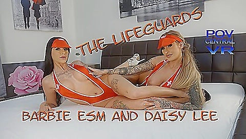 Busty brunette and another girl get fucked in hot pov