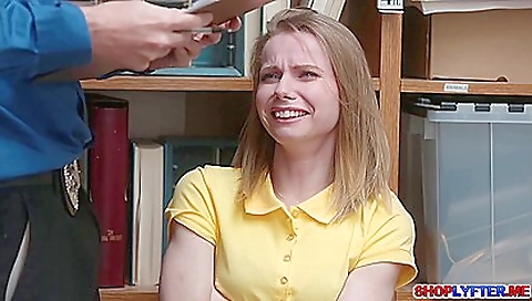 Sexy blonde in lingerie seduces a male for a nice fuck