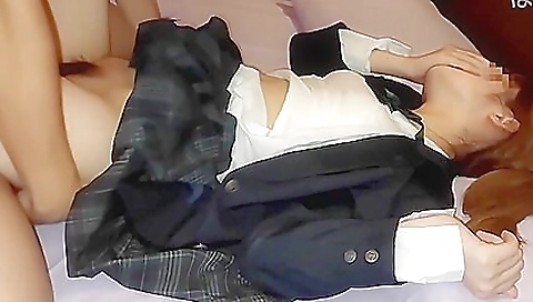 Asian babe with a sexy body and hairy pussy getting fucked