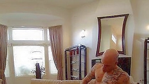 Milf Adrianna shows off her big cock in this vr porn