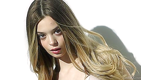 Beautiful blonde in stockings enjoys deep throat sex