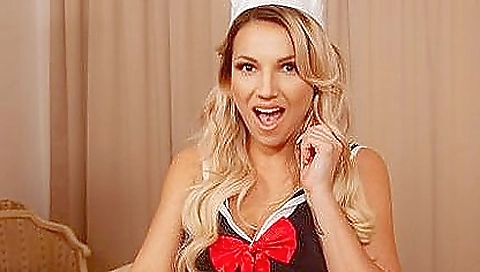 Sexy blonde sucks a cock in her asshole in vr porn