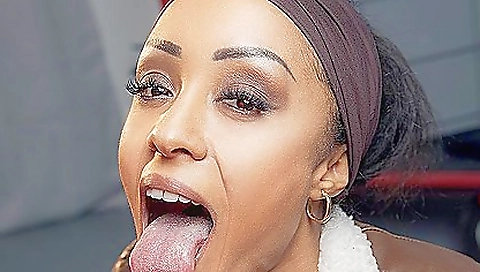 Cute ebony teen is dressed up in a sexy outfit in a video