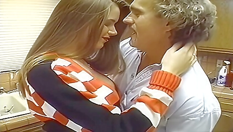 Sexy brunette blonde gets her pussy fucked by a huge cock