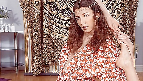 Sexy girl with a small tits is giving a very wild blowjob in vr porn