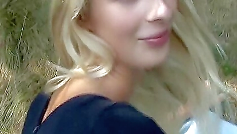 Amateur blonde in red dress is on the pool taking deep throat