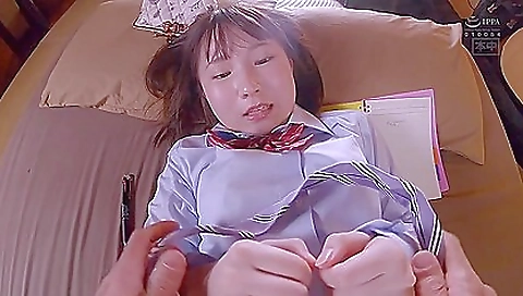 Japanese guy cumming in the middle-aged guy's pussy