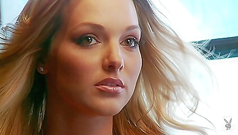 Blonde hottie with big natural tits enjoys her body